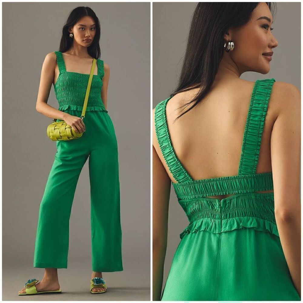 Anthropologie If By Sea Green Jumpsuit